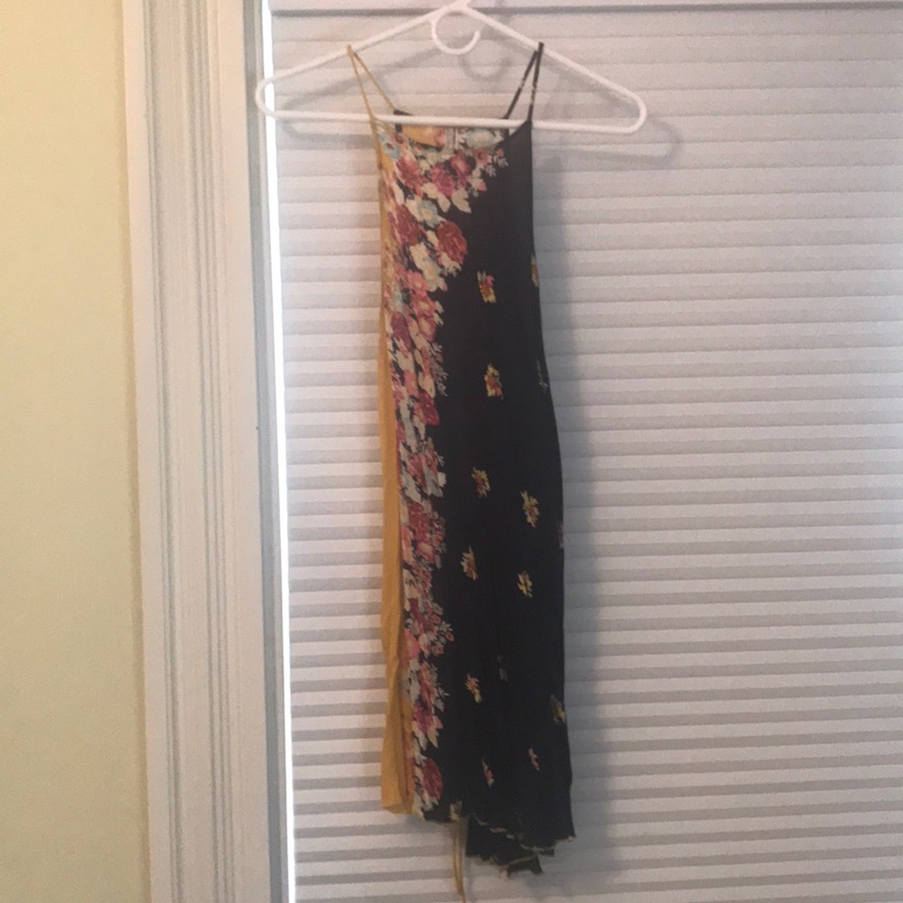 Blue and yellow floral dress